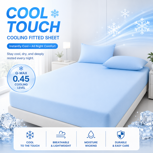Summer Cooling Fitted Sheet – Breathable, Soft & Skin-Friendly Mattress Cover