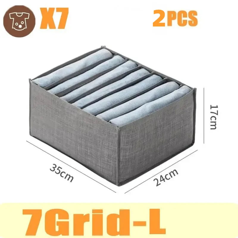 Closets Clothes Organizer Foldable Clothing Underwear Jeans Storage Box Drawer Organizer with Handles Wardrobe OrganizersDivider